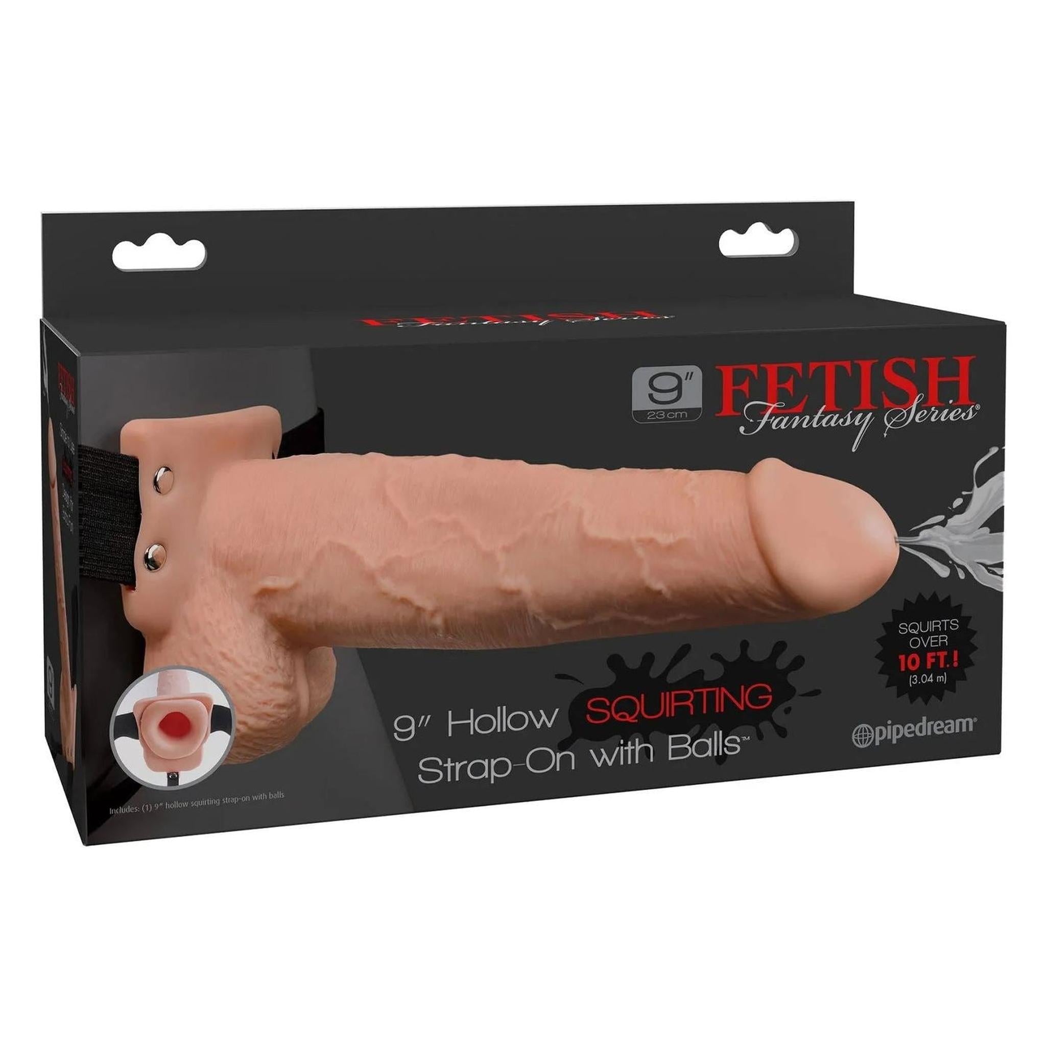 9'' Squirting Hollow Strap-On