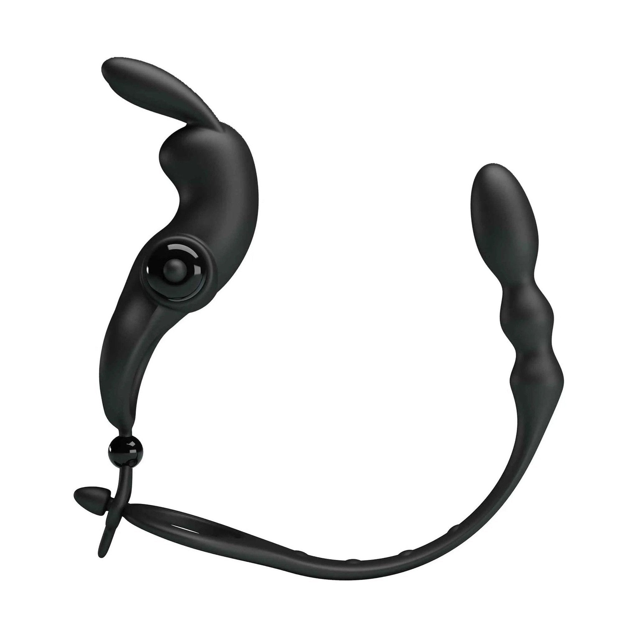 Anello Vibrante con Coniglietto Clitorideo + Stimolatore Anale Flessibile