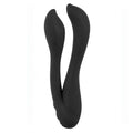 Vibrador de estimulación dual de hoja negra: motor doble de 7 programas de vibración diferentes, silicona médica, toque suave y flexi