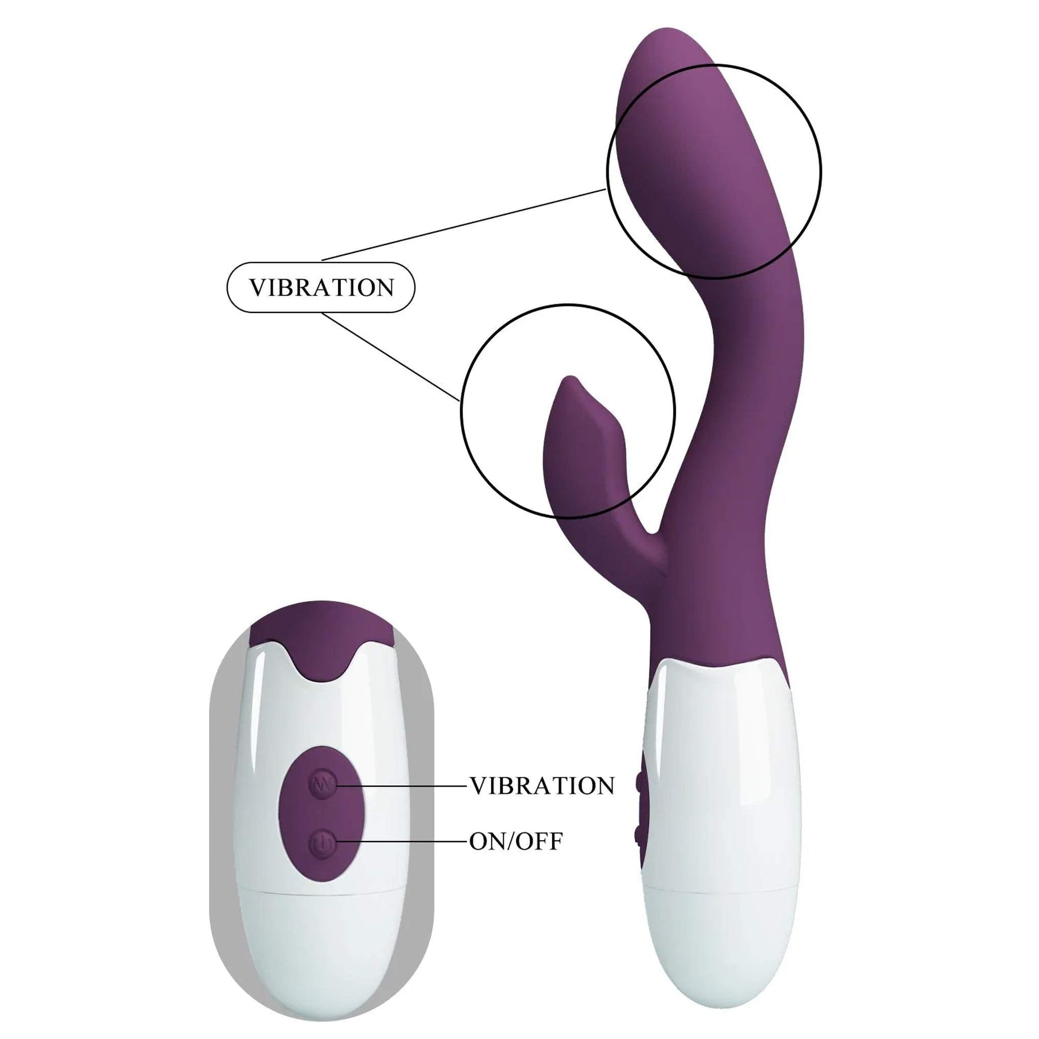 Brighty Vibratore Rabbit con 30 diverse modalità di vibrazione