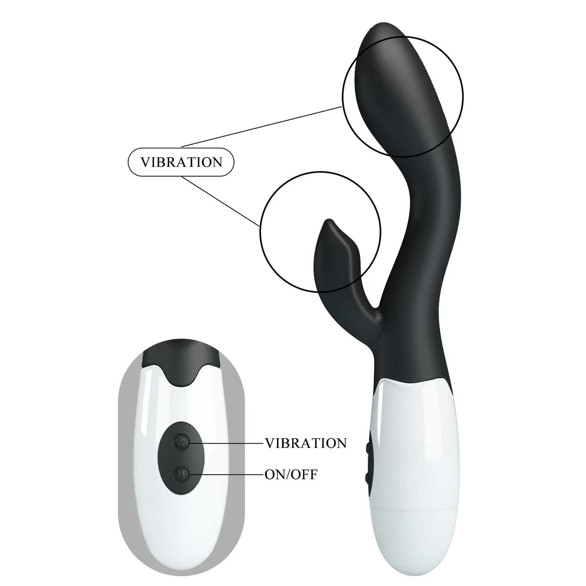 Brighty Vibratore Rabbit con 30 diverse modalità di vibrazione