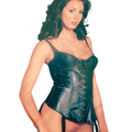 Black Leather Bustier One Size