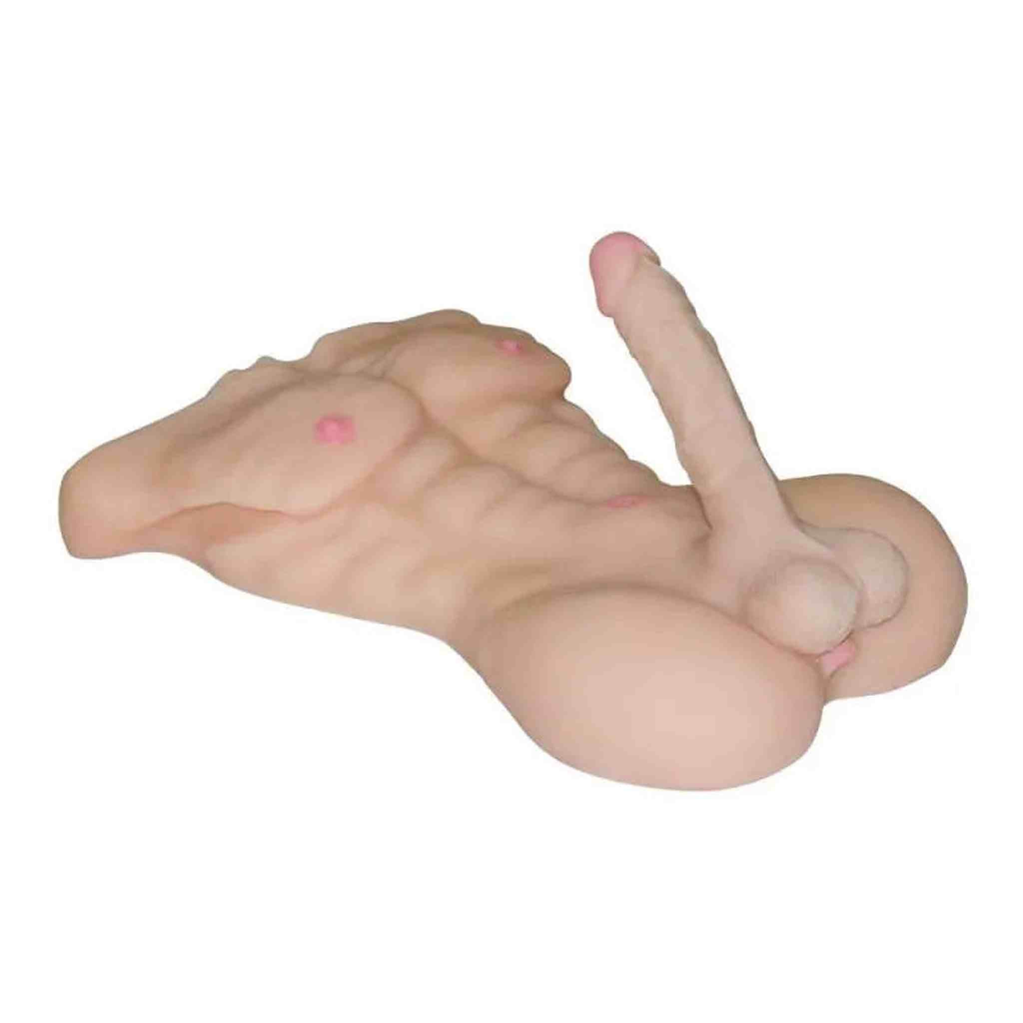 Busto Uomo Iper Realistico con dildo di 21 cm ร 4 cm
