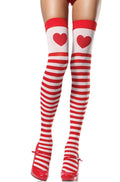 Red and white striped socks - One size