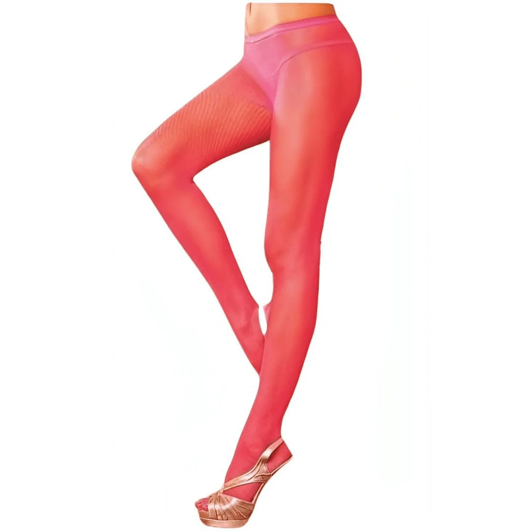 Collant a microrete fucsia- Taglia unica