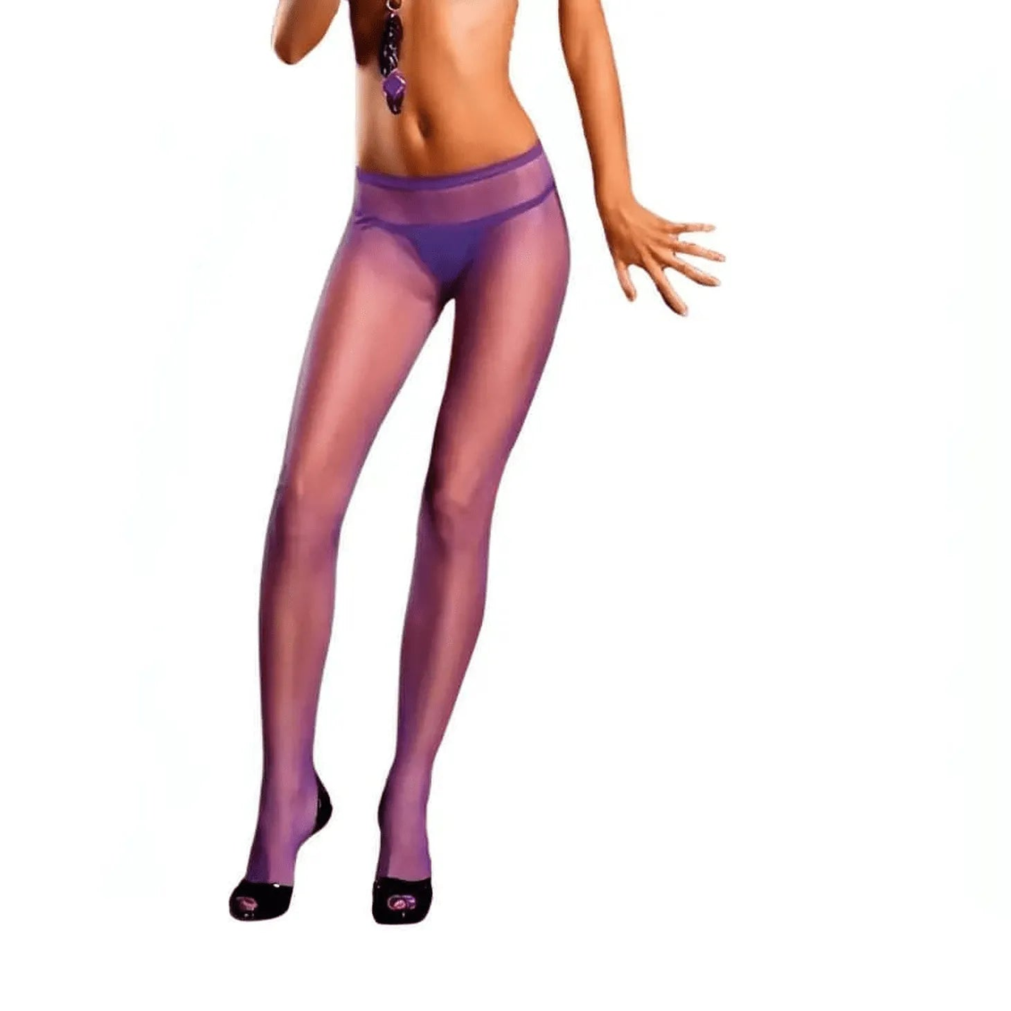 Collant viola a rete - Taglia unica