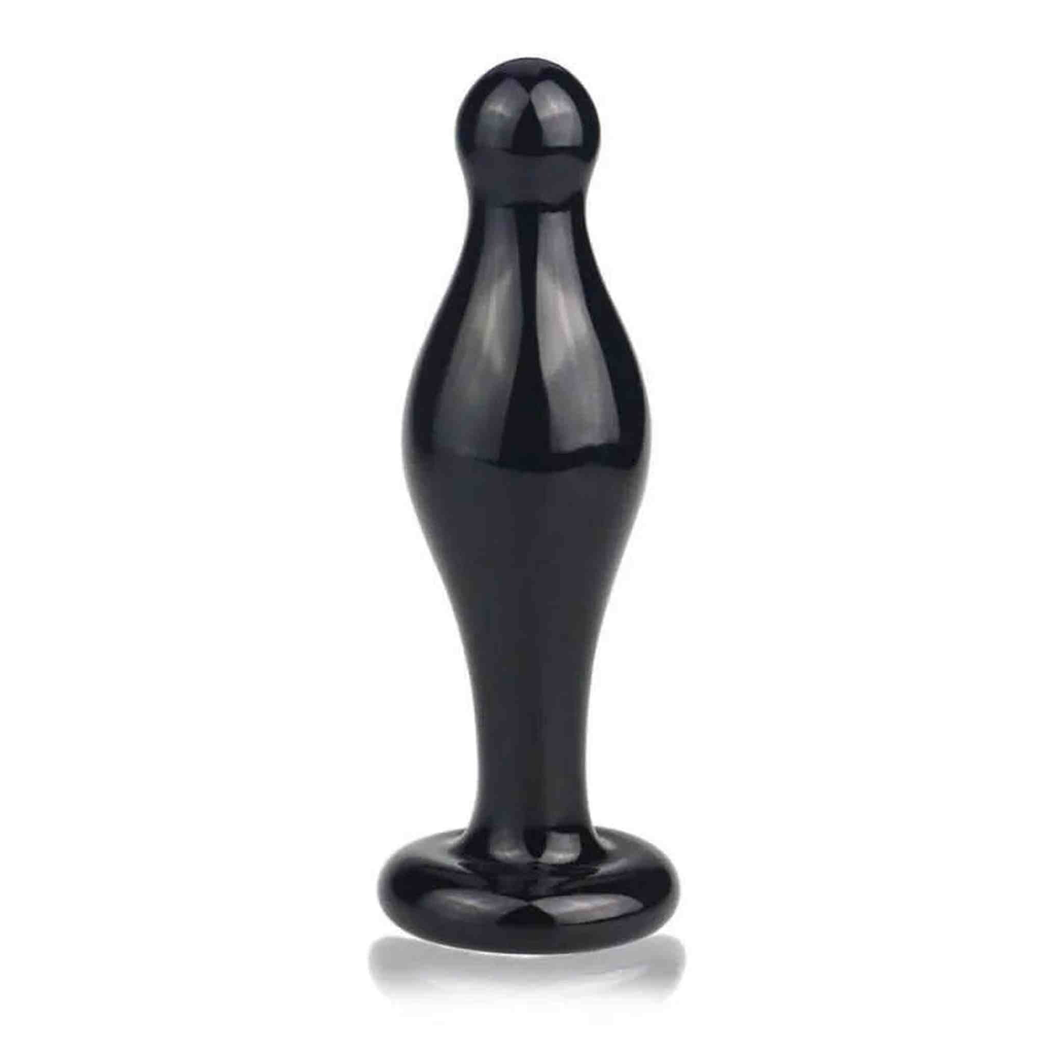 Dildo Anale in Vetro - Nero