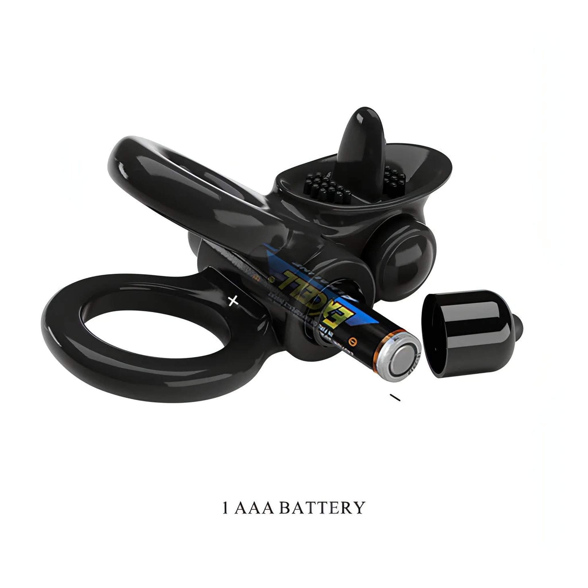 Doppio Anello Vibrante con Lingua per la Stimolazione Clitoridea