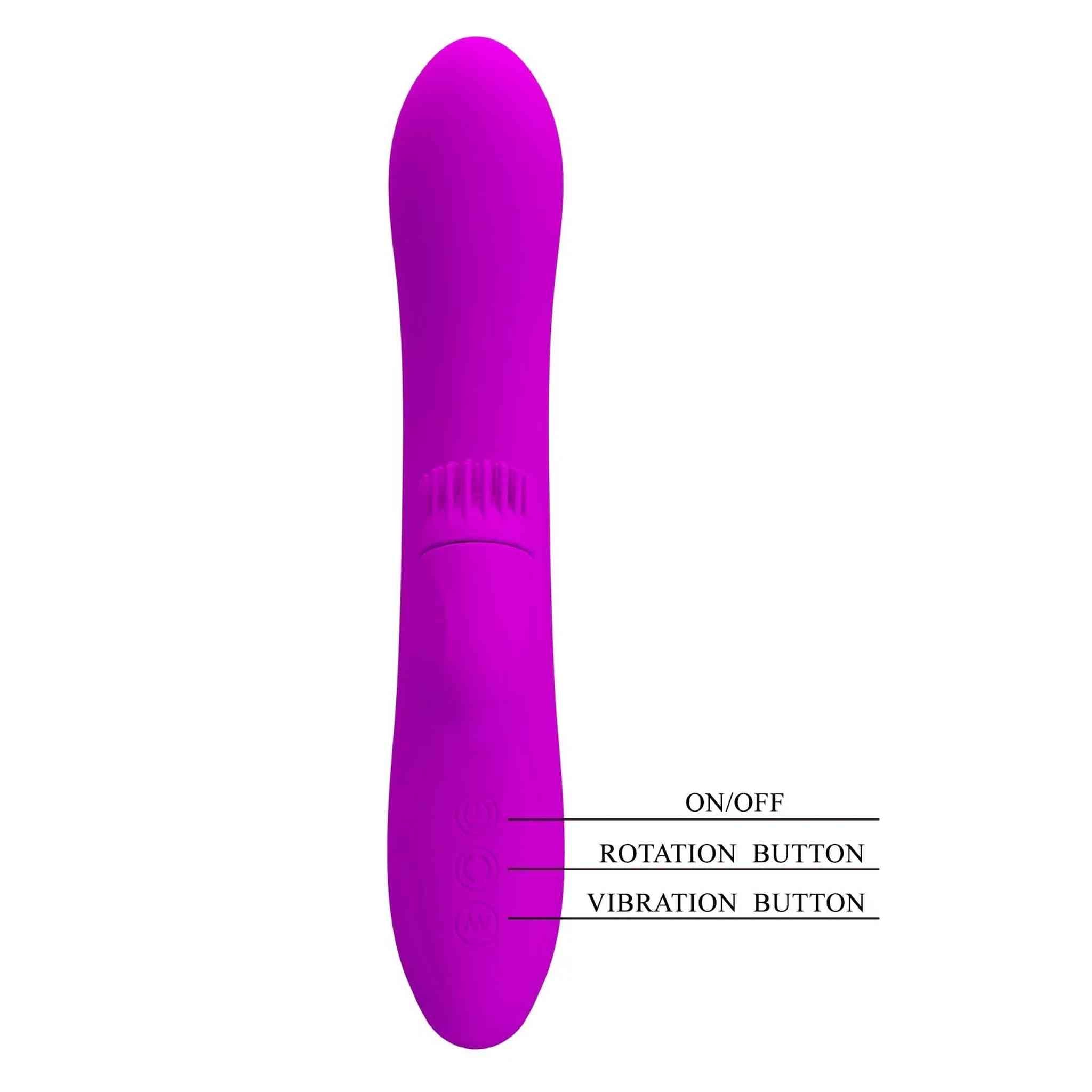 Elton Vibratore Rabbit con stimolatore clitorideo a spazzole roteanti