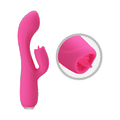 Kaninchenvibrator mit Klitorislecken – 12 Vibrationsmodi und 3 Saugmodi – Medizinisches Silikon, wiederaufladbar, Lila