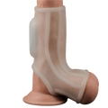 Vibrating Ridge Knights Stimulating Full Phallic Sheath with Vibration - White