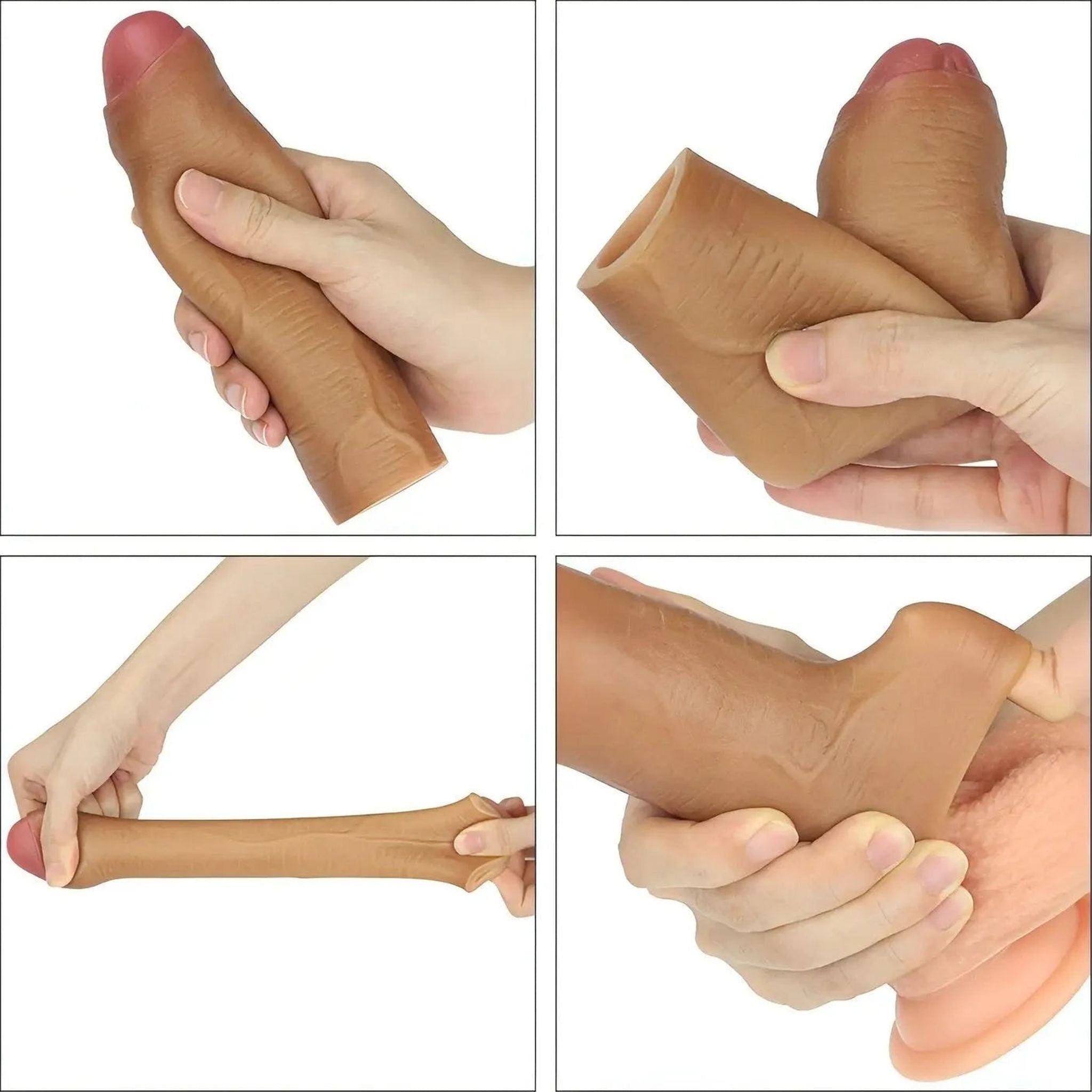 Guaina fallica realistica - Incrementa la lunghezza di 2.5 cm e il glande del 40% - Mulatto