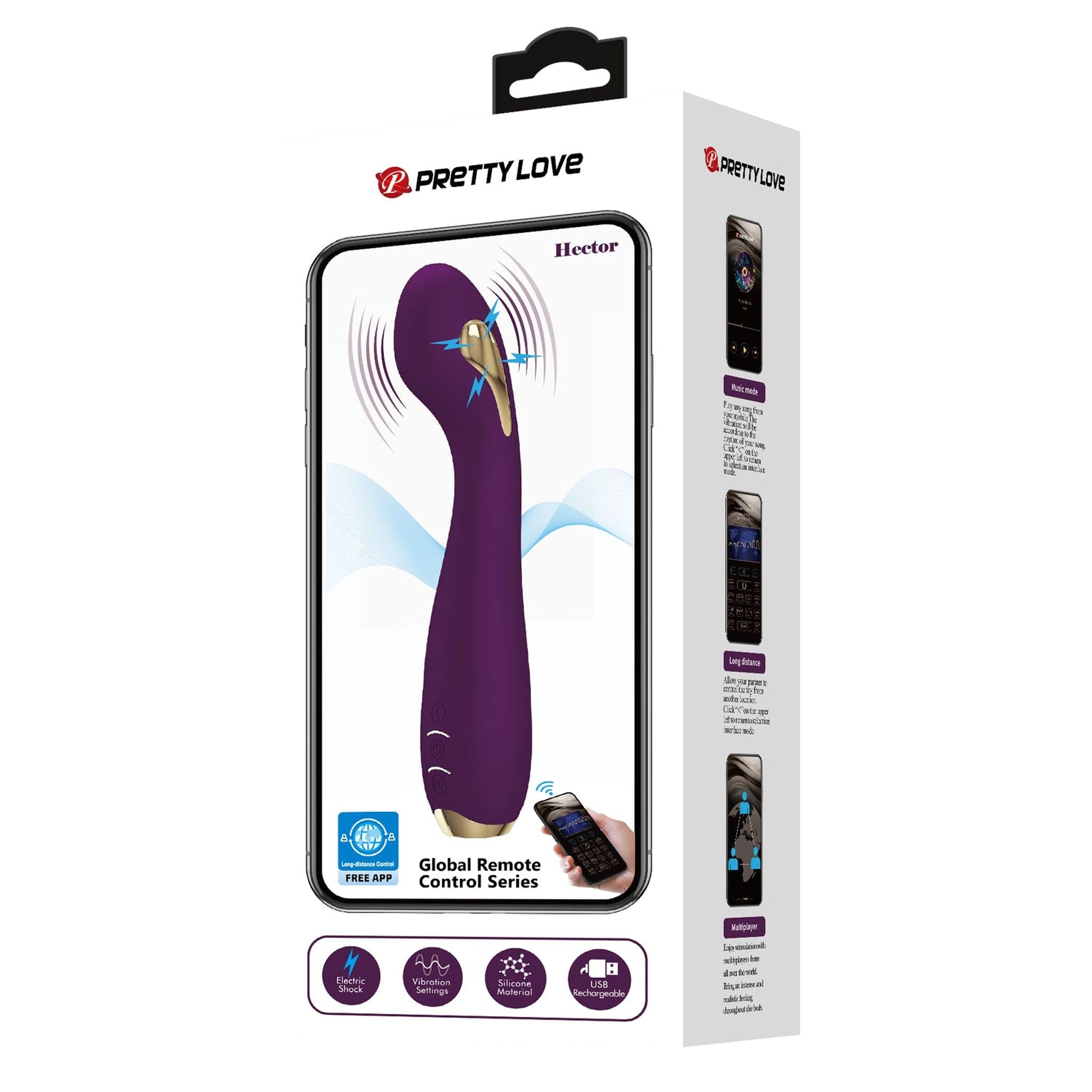 Hector Remote Vibrator with Vibration and Electro Shock