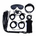 10-teiliges passendes Bondage-Set in Schwarz
