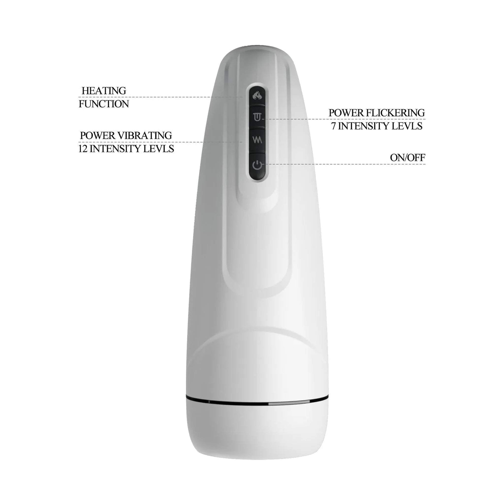 Masturabatore Elettrico con 3 Funzioni Extra: Riscaldamento, Leccata & Vibrazione