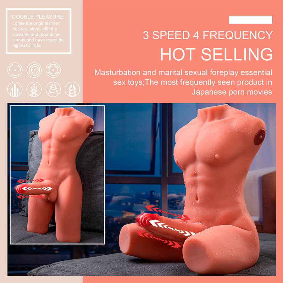 Mezzo Busto Uomo Con Dildo A Spinta Pneumatica