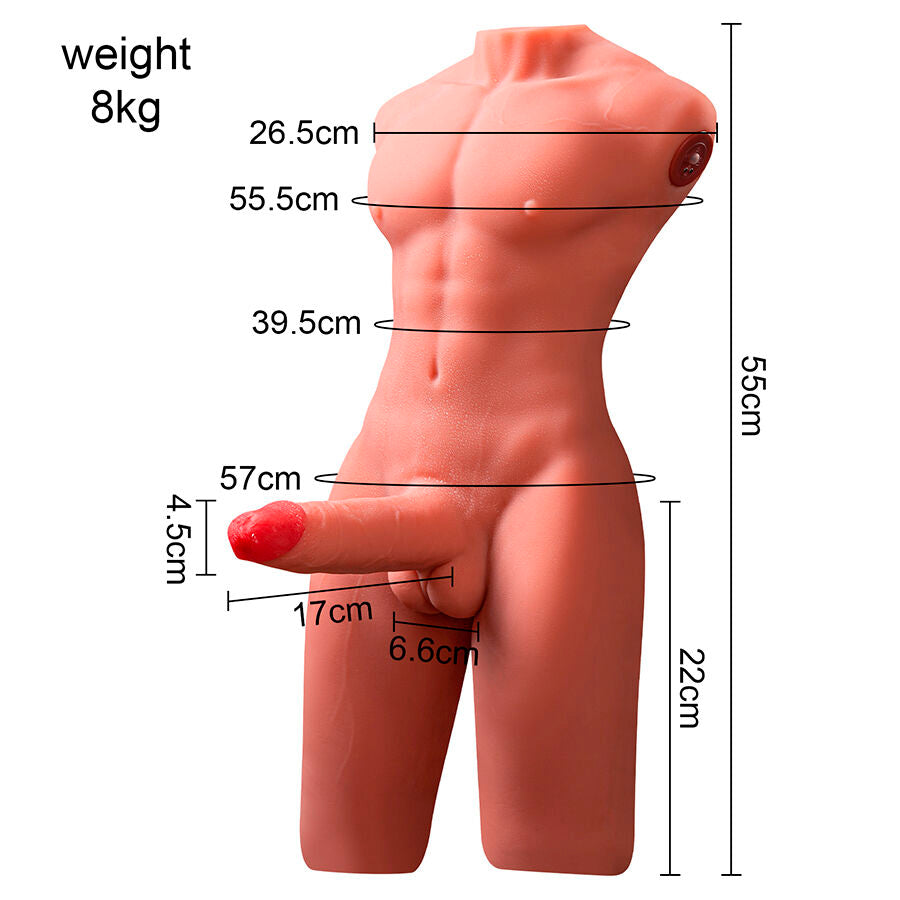 Mezzo Busto Uomo Con Dildo A Spinta Pneumatica