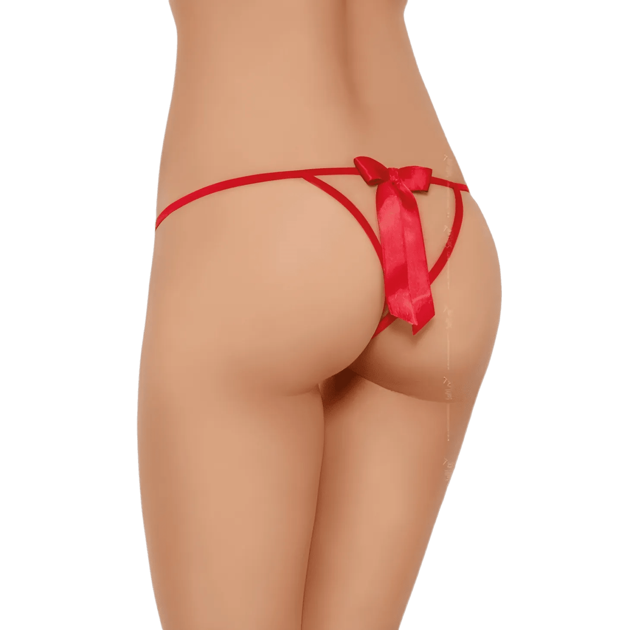 Perizoma Sexy con apertura inguinale e fiocco anteriore e posteriore