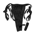 Vibrating thong with wireless remote control ring - 10 vibration modes, Black