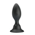 Wireless Inflatable and Vibrating Anal Plug with Remote Control - Black, silicone, 12 vibration modes