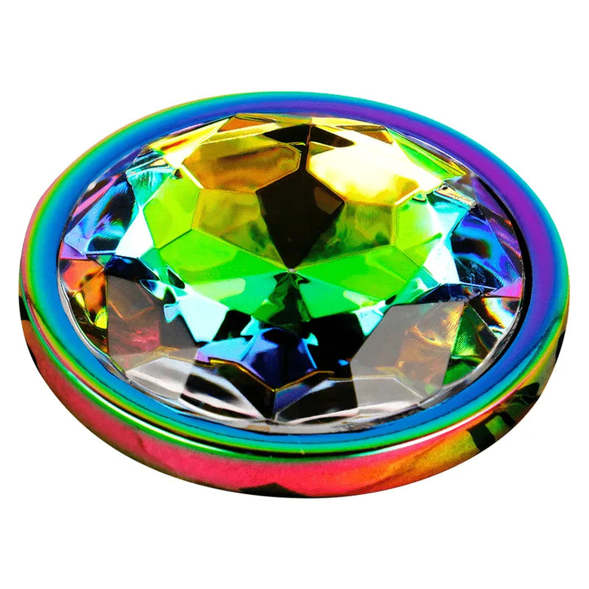 Plug anale in acciaio Iridescente con diamante circolare