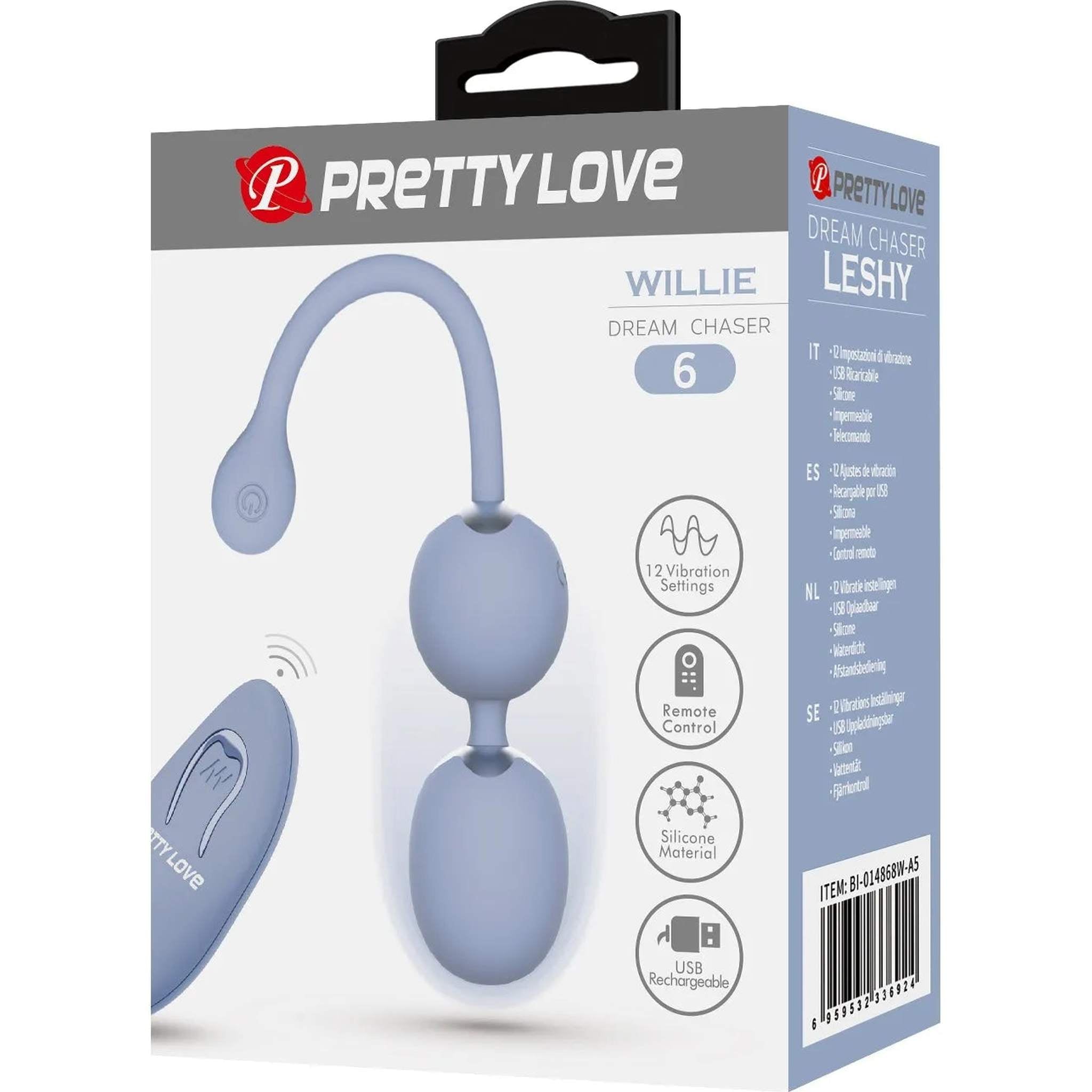 Pretty Love Willie - Palline vibranti wireless con 12 modalità di vibrazione