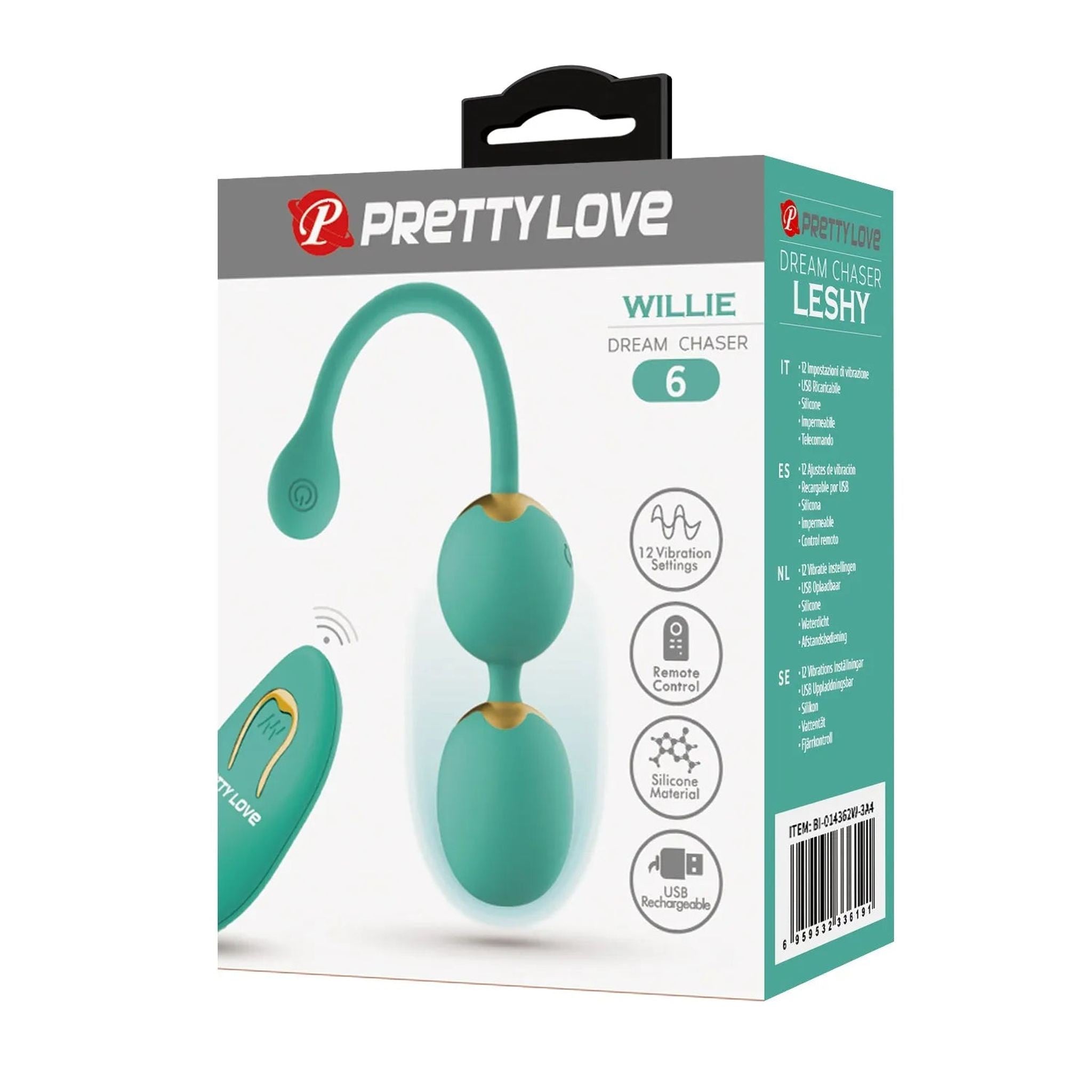 Pretty Love Willie - Palline vibranti wireless con 12 modalità di vibrazione