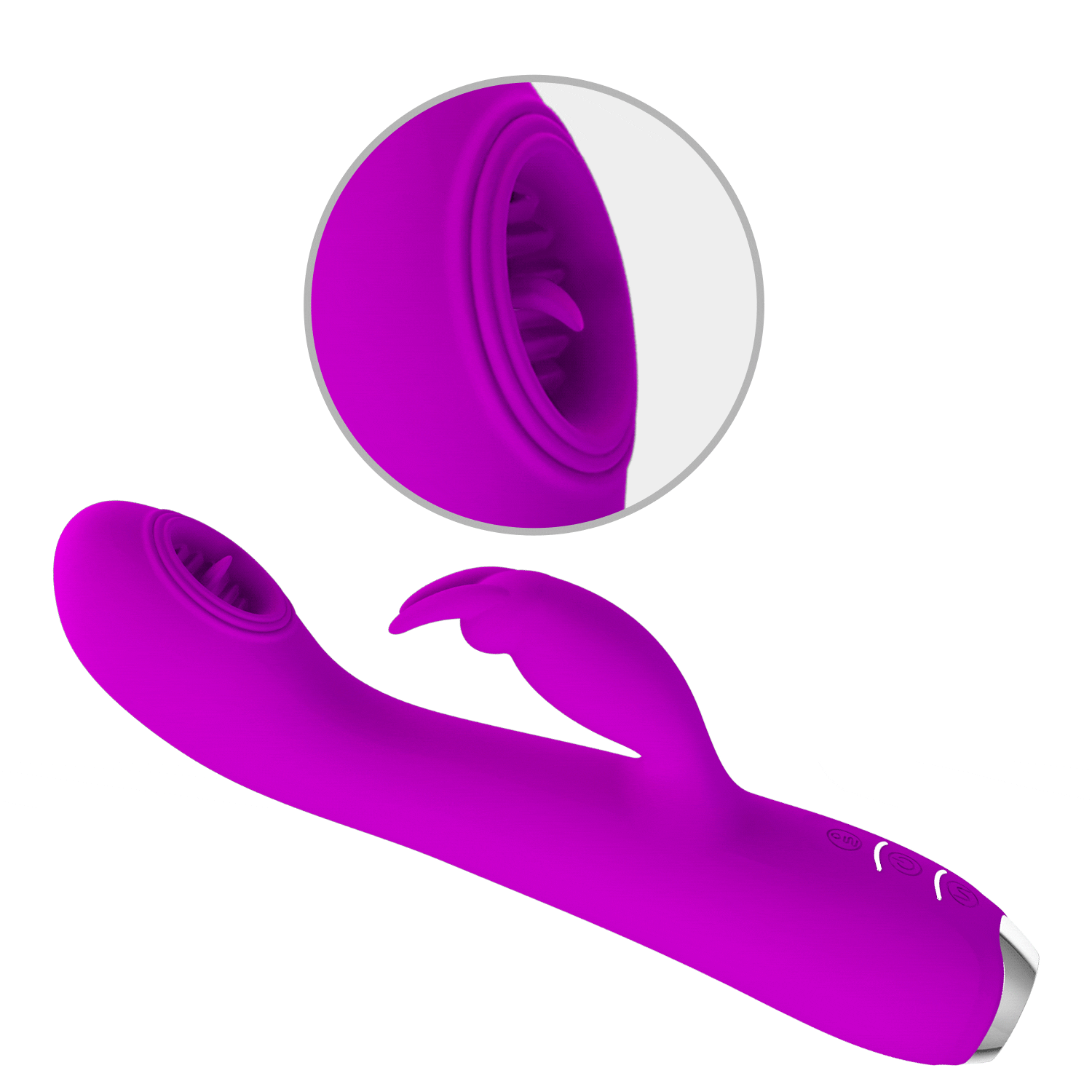 Rachel Vibratore Rabbit in silicone con Lingua Vibrante interna