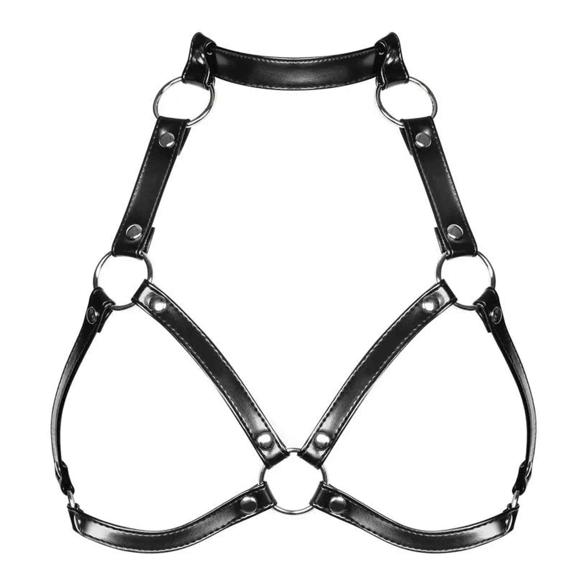 Reggiseno bondage con cinturini, O-ring e catenella