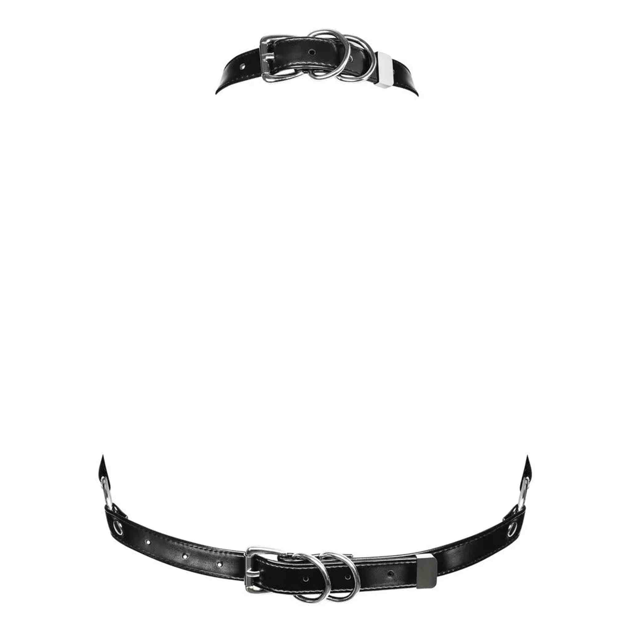 Reggiseno bondage con cinturini, O-ring e catenella