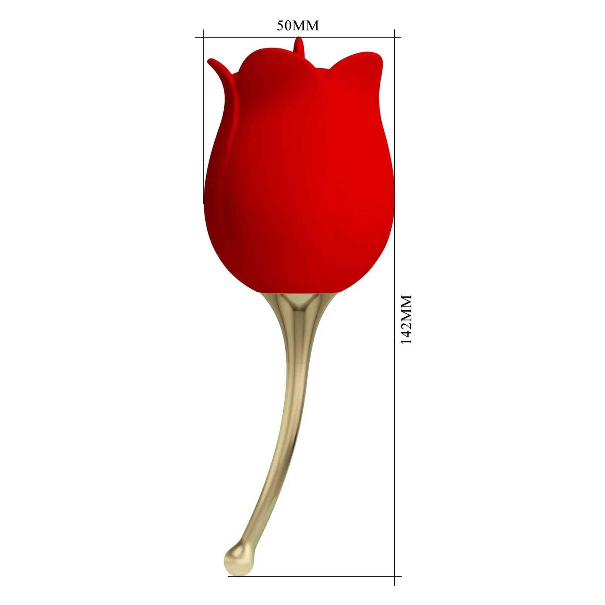 Rosa Lecca Clitoride con stelo - Licking e Vibrazione