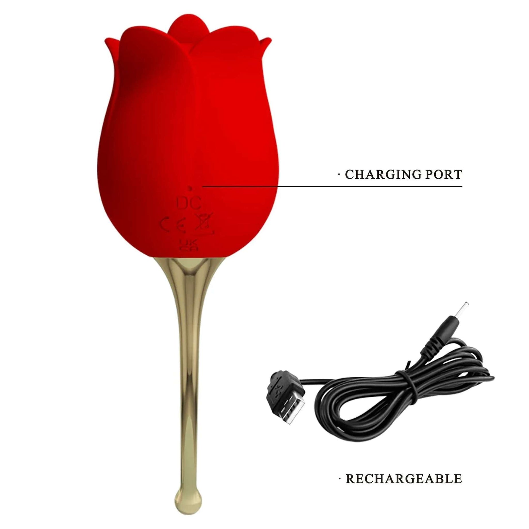 Rosa Lecca Clitoride con stelo - Licking e Vibrazione
