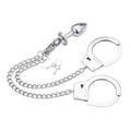 BDSM Set Handcuffs with Steel Anal Plug