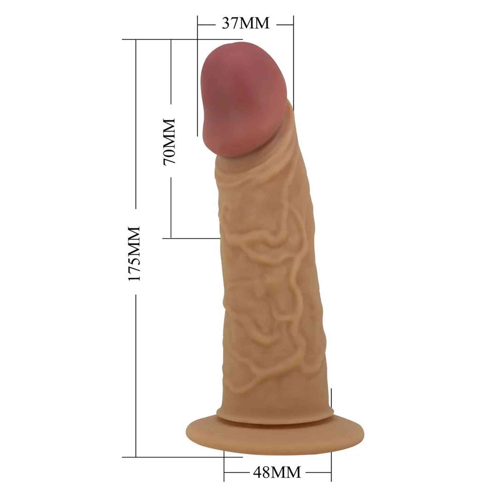 Strapon Hollow Super Realistico 17.5 cm x Ø 4.8 cm con Vibrazione Multispeed