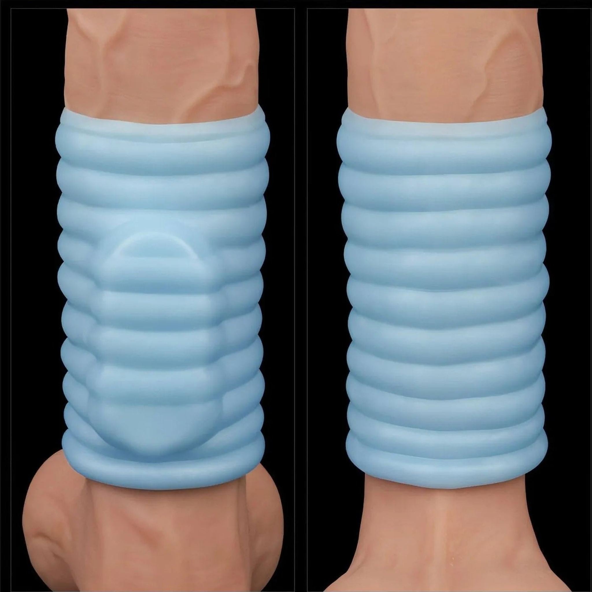 Vibrating Wave Knights Guaina Fallica Stimolante con Vibrazione - Azzurro