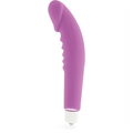 Phallusförmiger Design-Vibrator zur G-Punkt-Stimulation mit Reizrippen – Silikon, 7 Vibrationsmodi, Vio