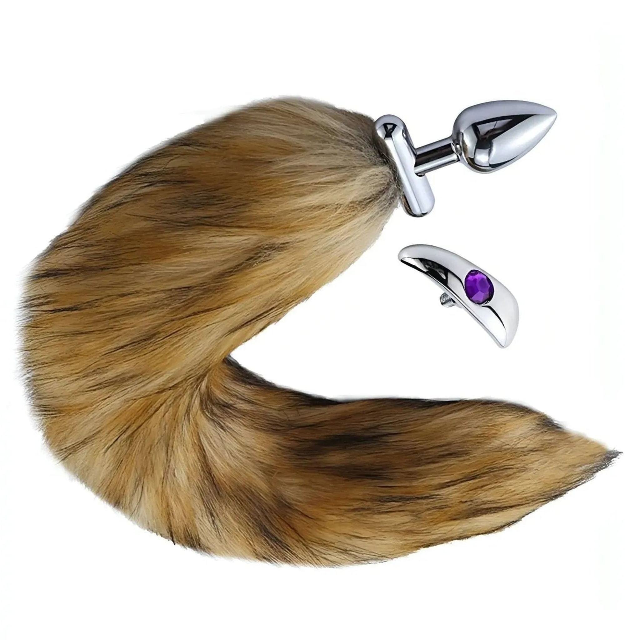 2 in 1 Convertible Fox Tail Plug - Plug Anale in acciaio con coda di volpe removibile