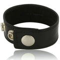 Adjustable leather ring with snap hooks - Black
