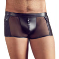 Black/transparent boxer with buttons and pockets