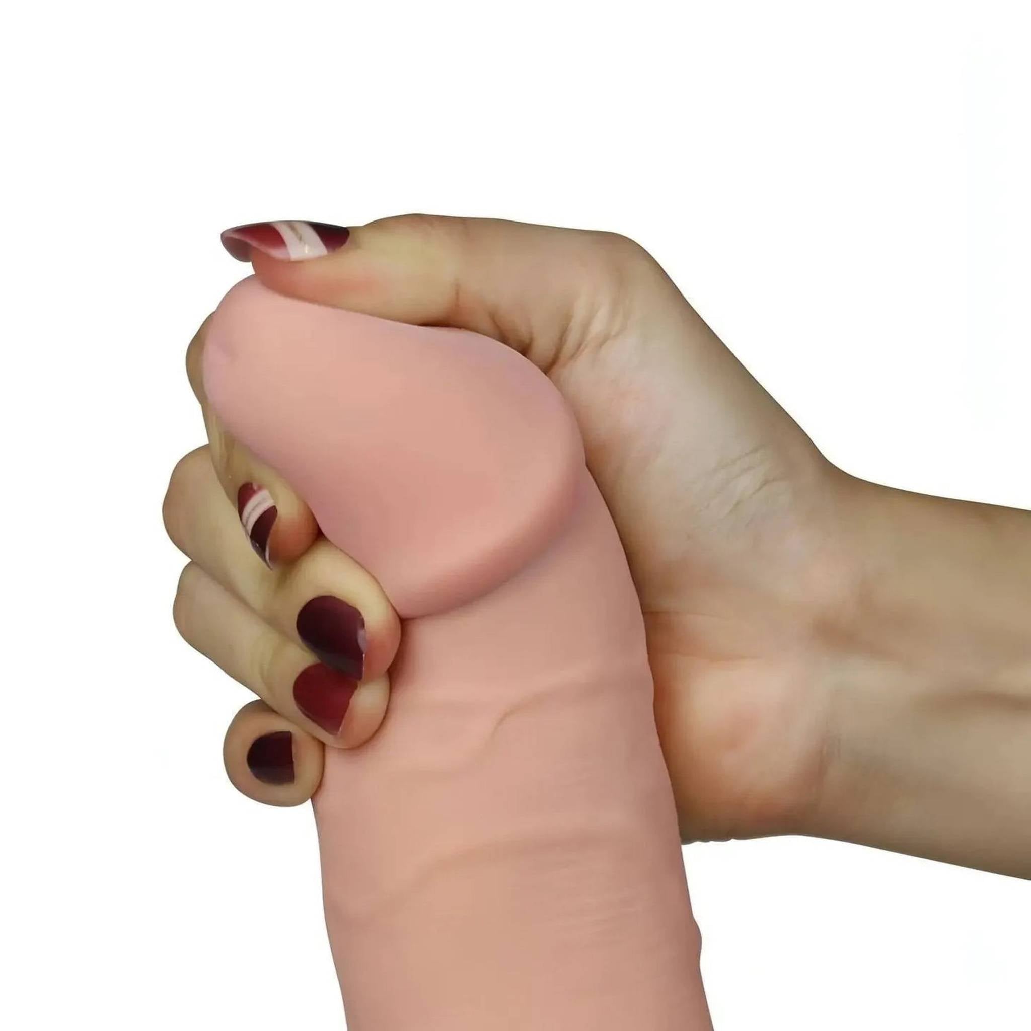 Fallo Realistico 20 cm Extra morbido con testicoli e ventosa - 8.8″, Rosa Carne