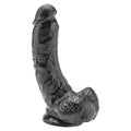 Ultrarealistischer Phallus mit Hoden und Saugnapf in Vital-Skin-Technologie – 20,5 cm – Schwarz