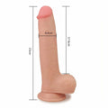 Falta realista con piel deslizante como un miembro real - 8.25 '', rosa de la carne
