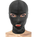 Fetish Tentation Schwarze Kapuze mit offenem Mund und Augen