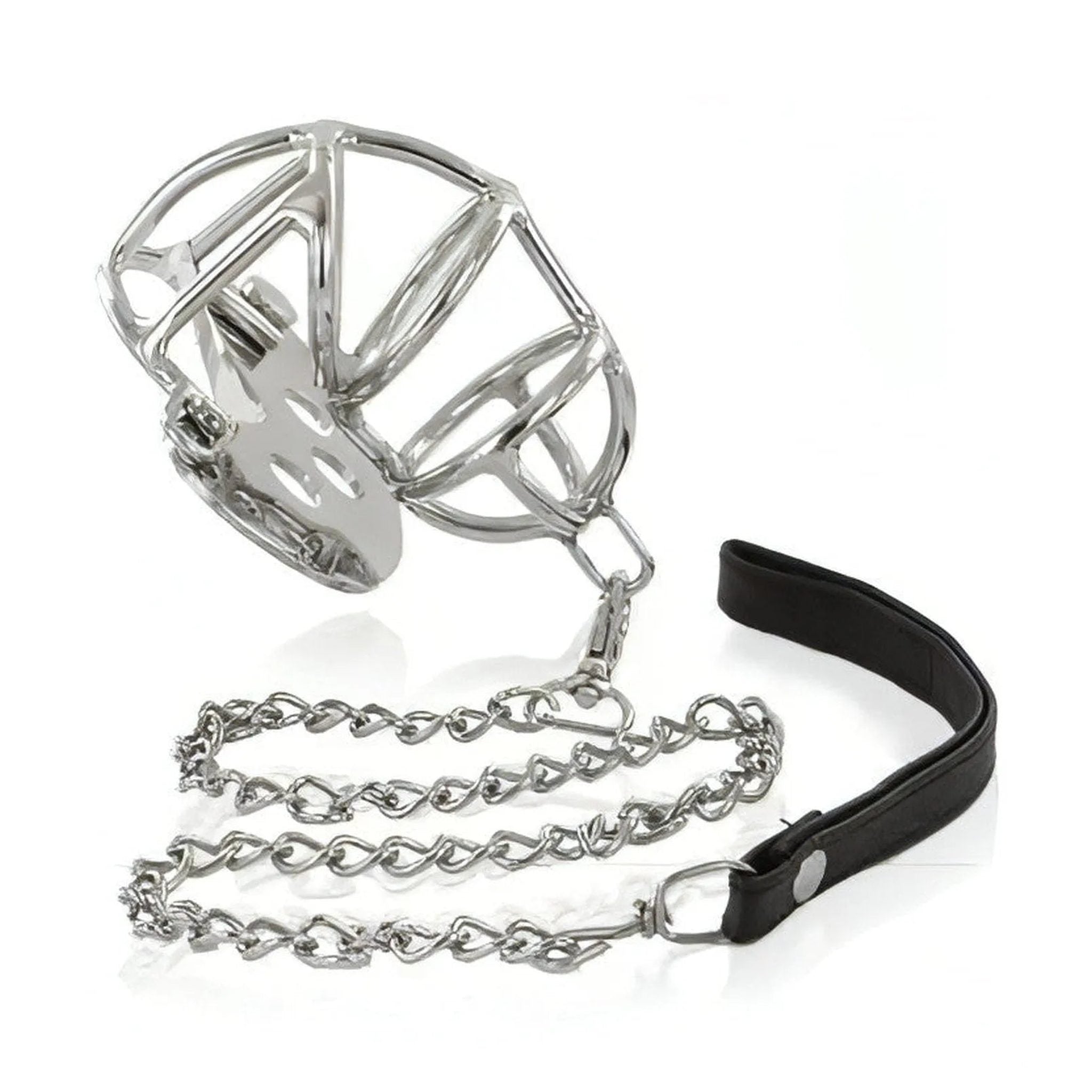 Gabbia pene in acciaio chirurgico con annesso guinzaglio di controllo