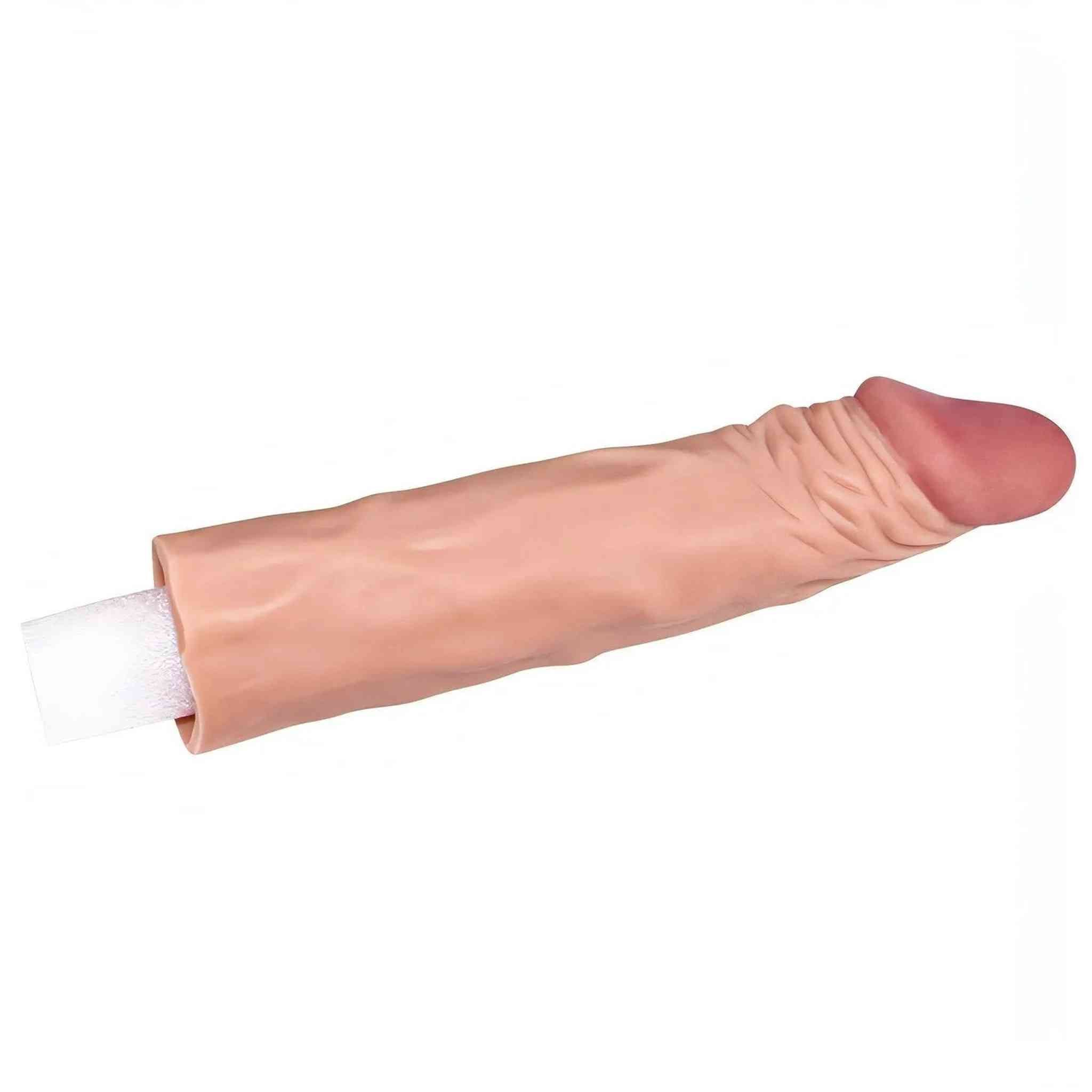 Guaina Fallica Realistica Morbida 19 cm lunga con un'estensione di 5 cm - Rosa Carne