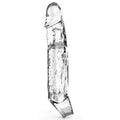 Phallic Sheath with Stimulating Ribs - Large, Transparent