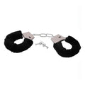 Metallic handcuffs with black plush