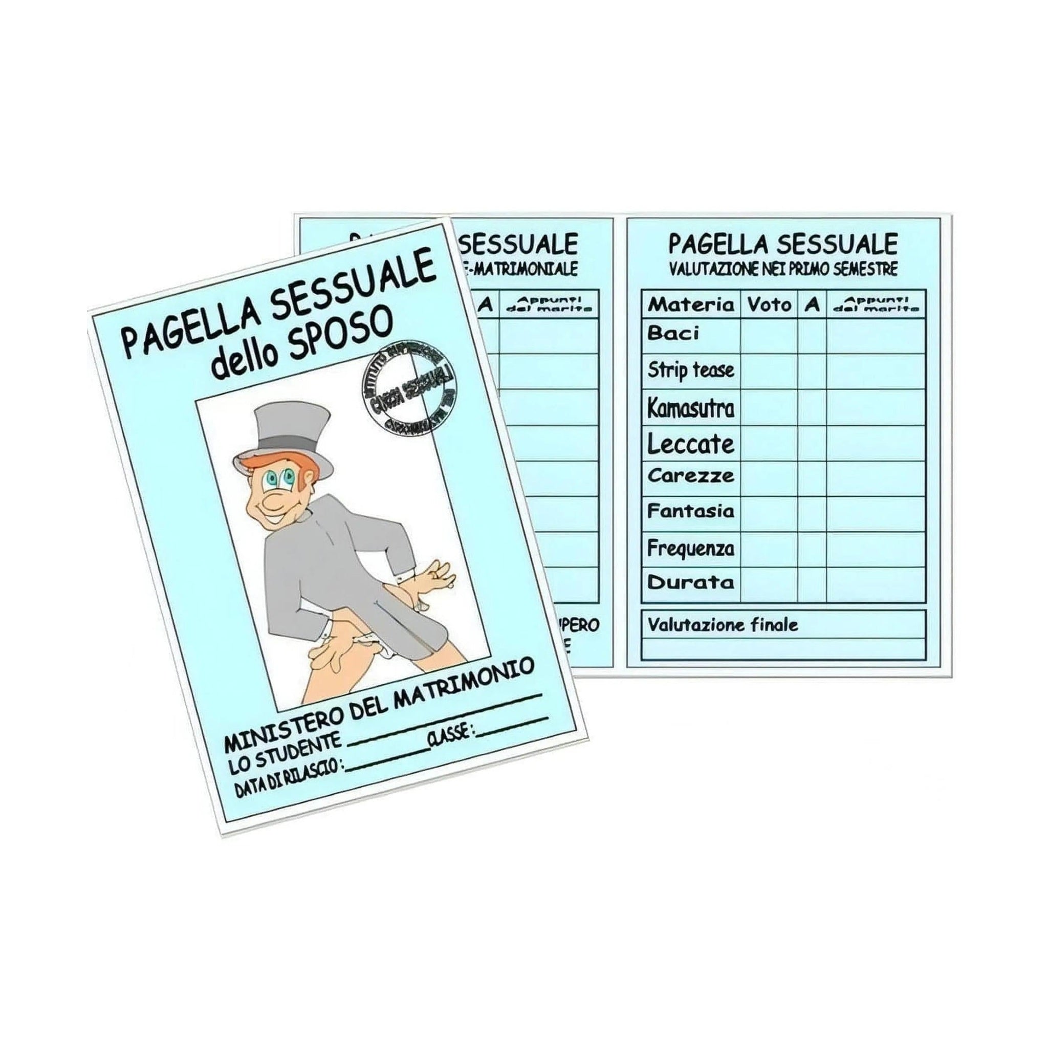 Pagella sessuale dello sposo