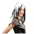Weiße und schwarze Haarperücke