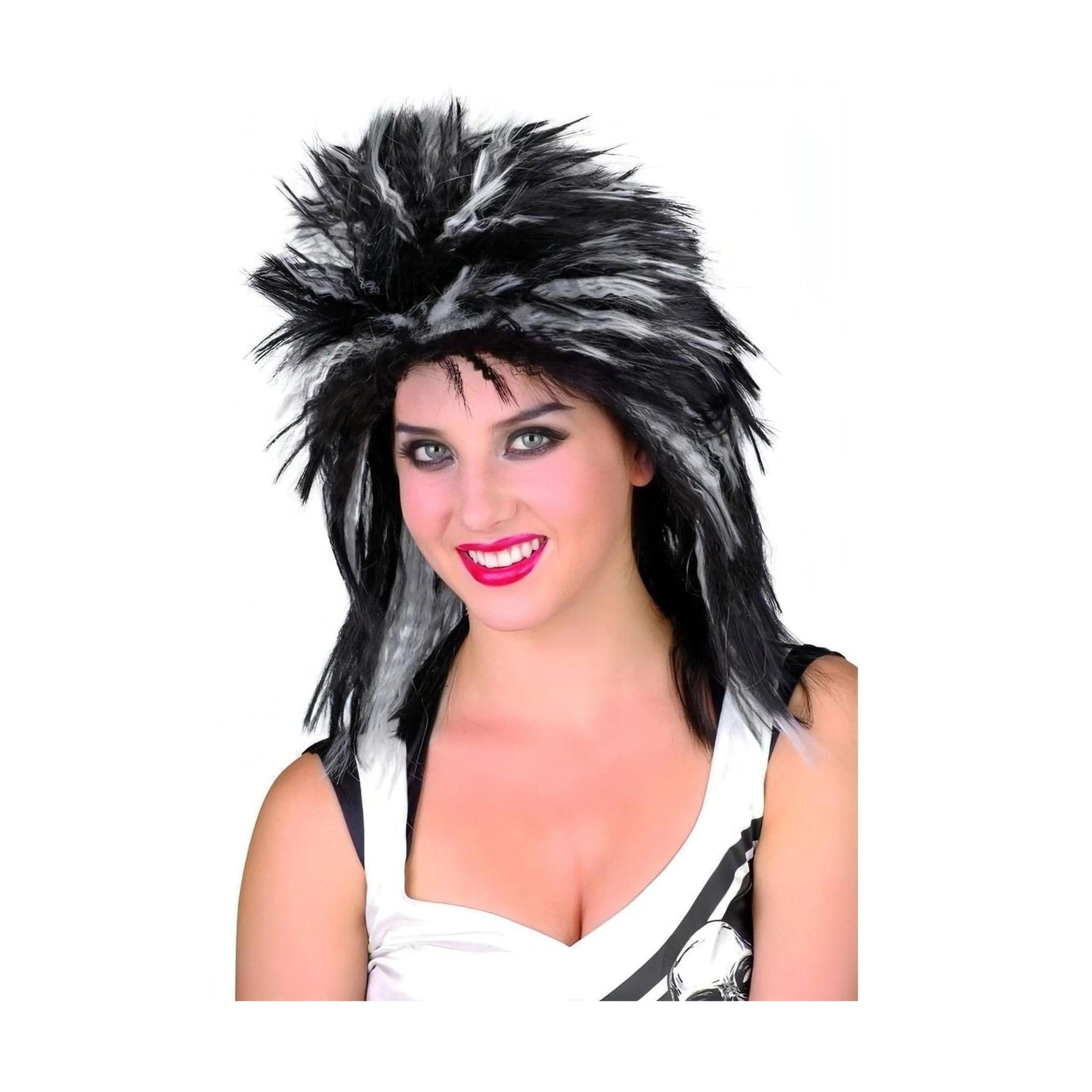 Parrucca Capelli Frisé Neri e Bianchi